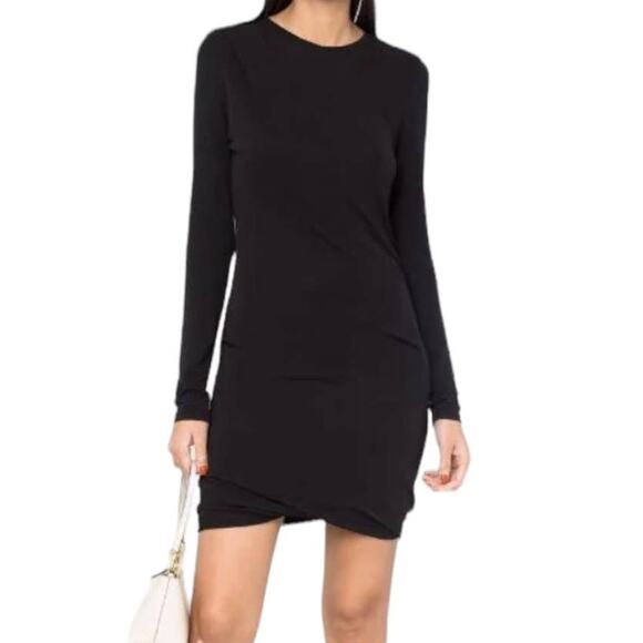 Rag & Bone dress Poppy T-shirt long sleeve black Small S - Picture 1 of 5